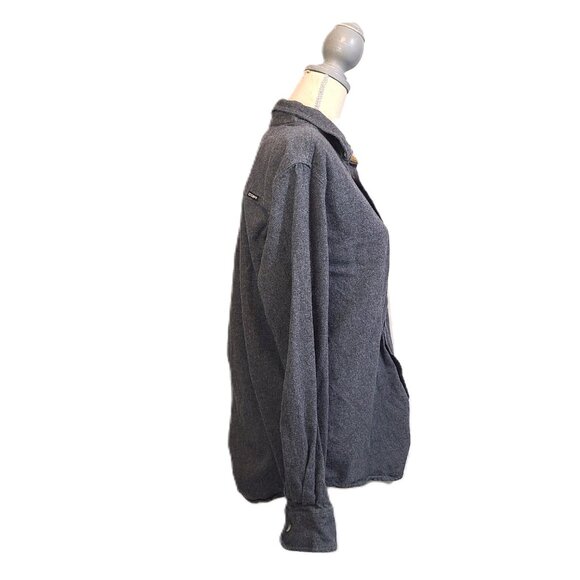 Men's Large CQR Flannel Button Down Gray Collar Casual Outdoor Shirt - Picture 7 of 9